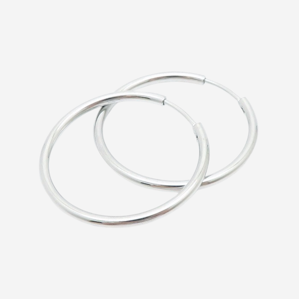 Klassische Creolen Czarina Silber 28 mm