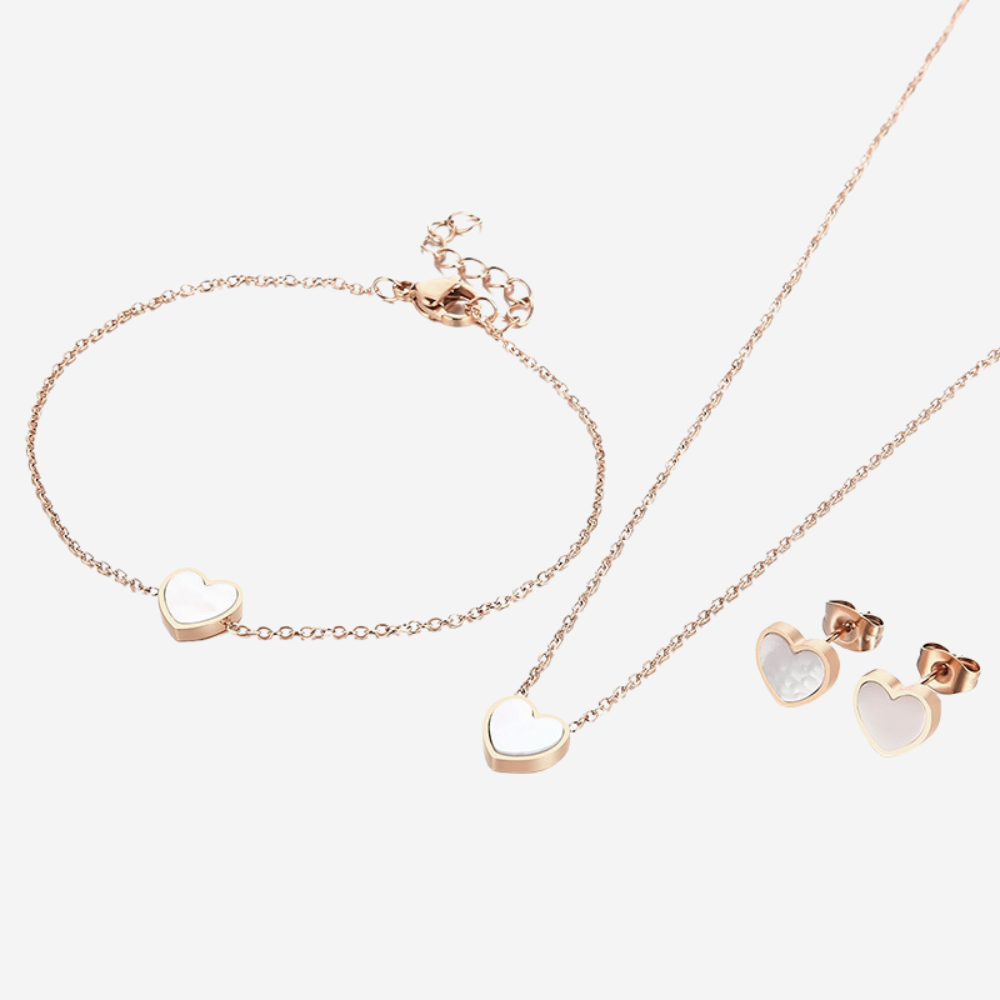 Herzschmuck Set Czarina Roségold 41cm 18cm