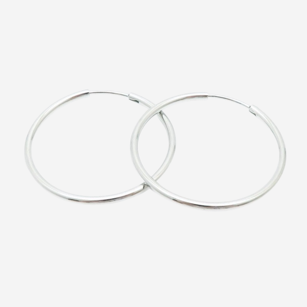 Klassische Creolen Czarina Silber 34 mm