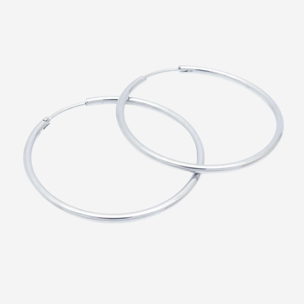 Klassische Creolen Czarina Silber 40 mm