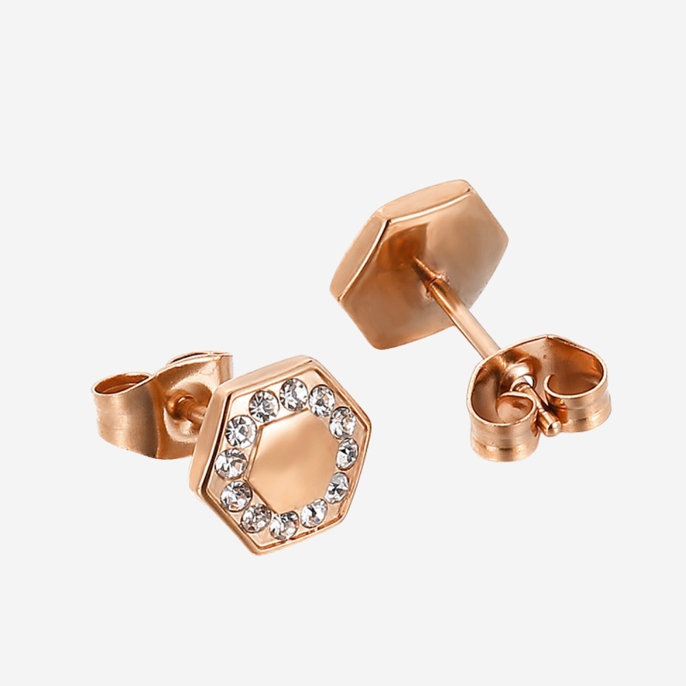 Geometrische Ohrstecker Czarina Roségold