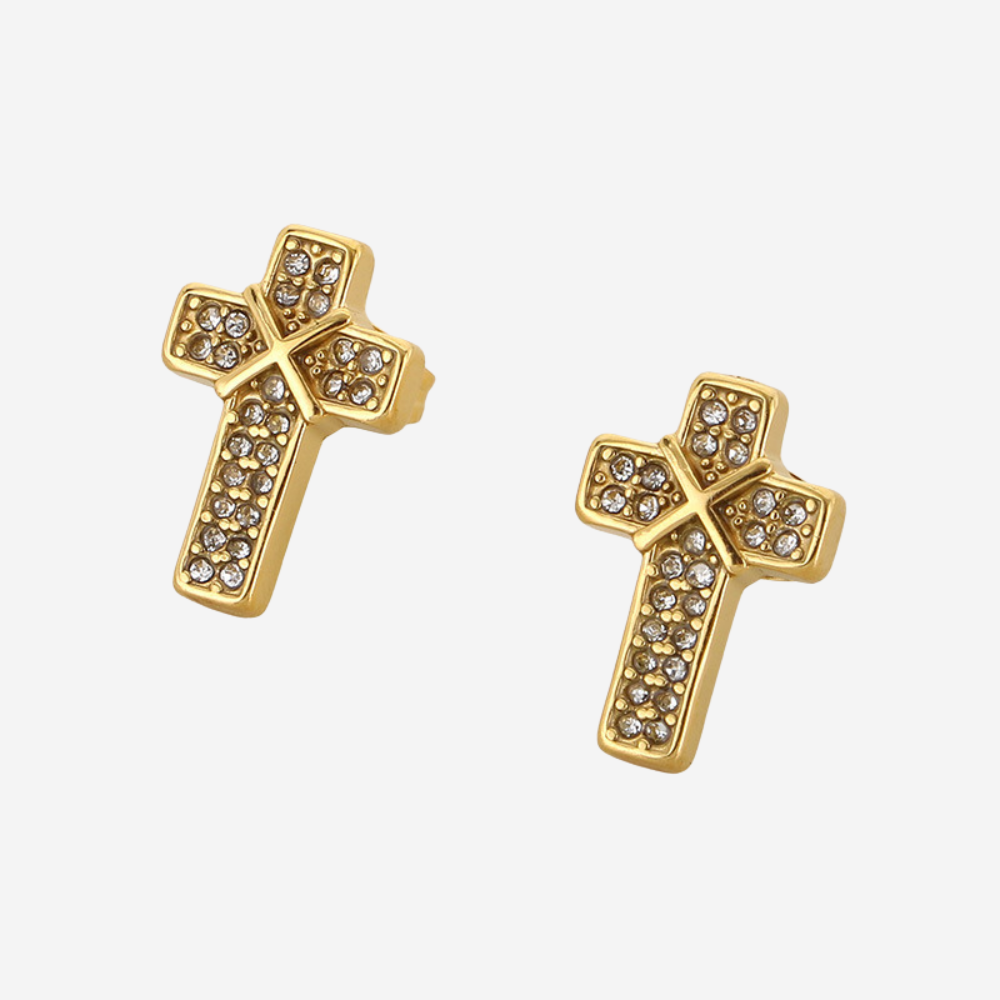 Pavé Kreuz Ohrringe Czarina Gold