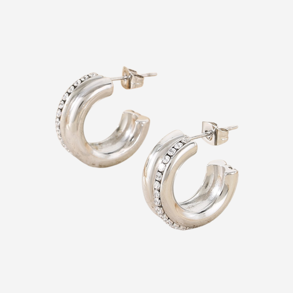 Bold Glow Hoops Wasserfest Silber 20x8mm