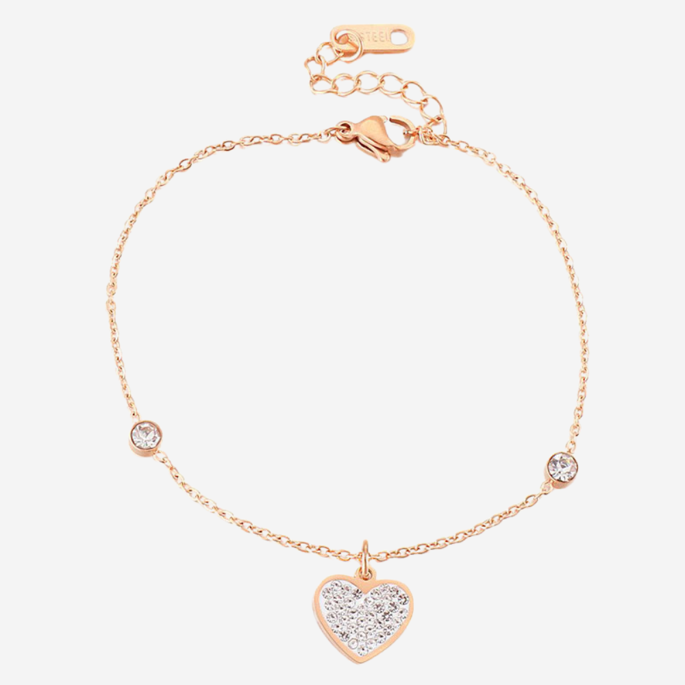 Zartes Herz-Armband Czarina Roségold 17 cm