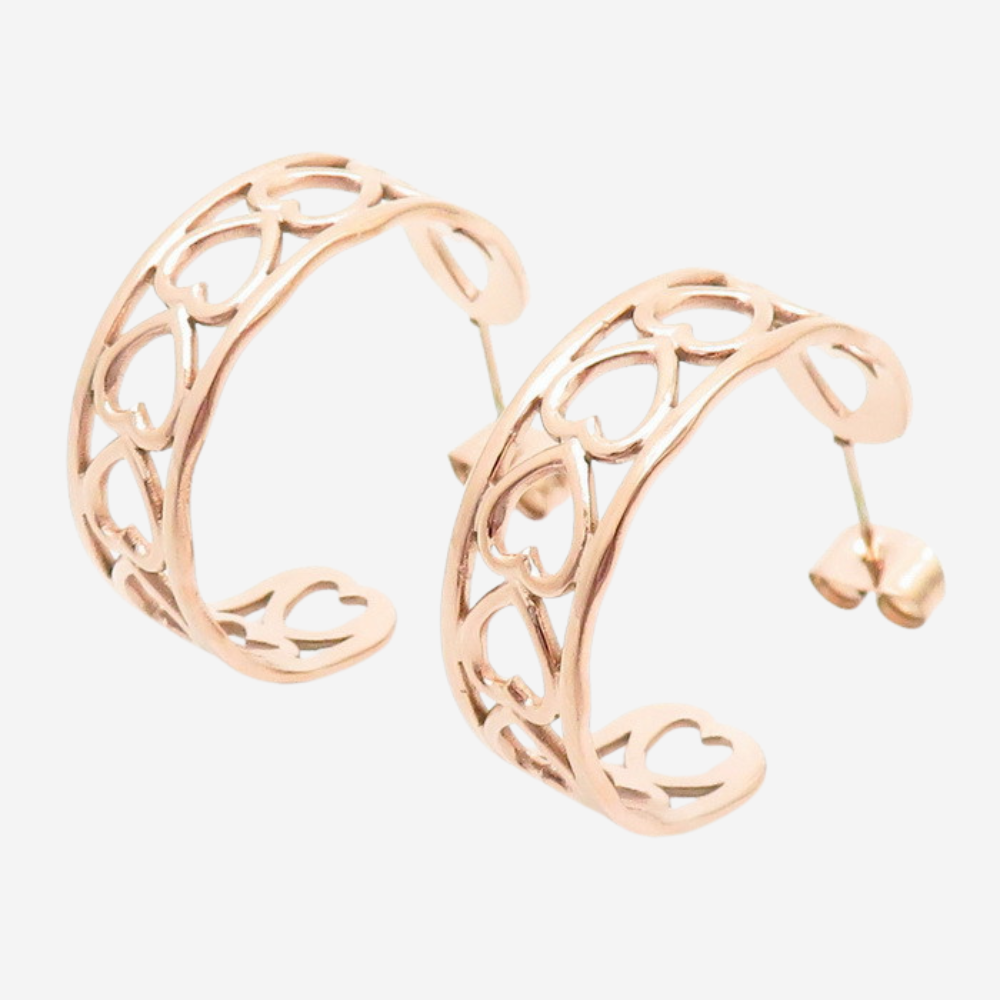Cut-out Herz Ohrringe Czarina Roségold