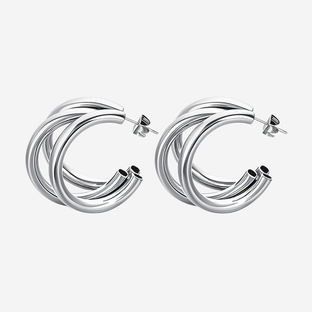 Modern Triple Hoops Czarina Silber