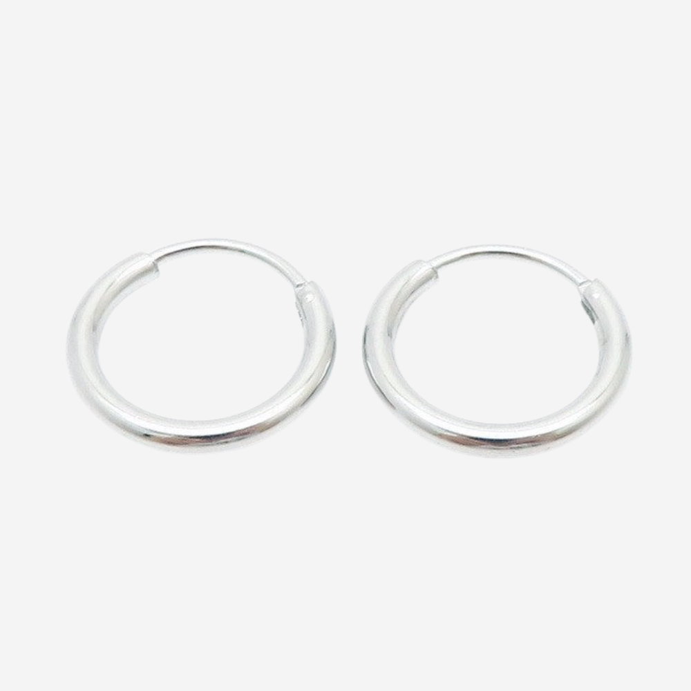 Klassische Creolen Wasserfest Silber 16 mm