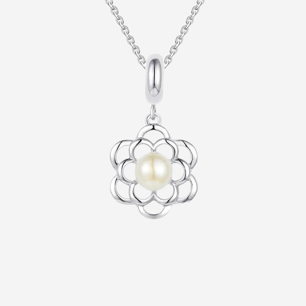 Blumenperlen Halskette Halsketten Sterlingsilber