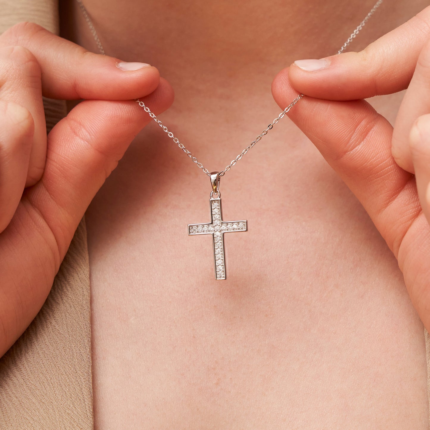 Kreuz Silber Halskette Halsketten Czarina Jewellery