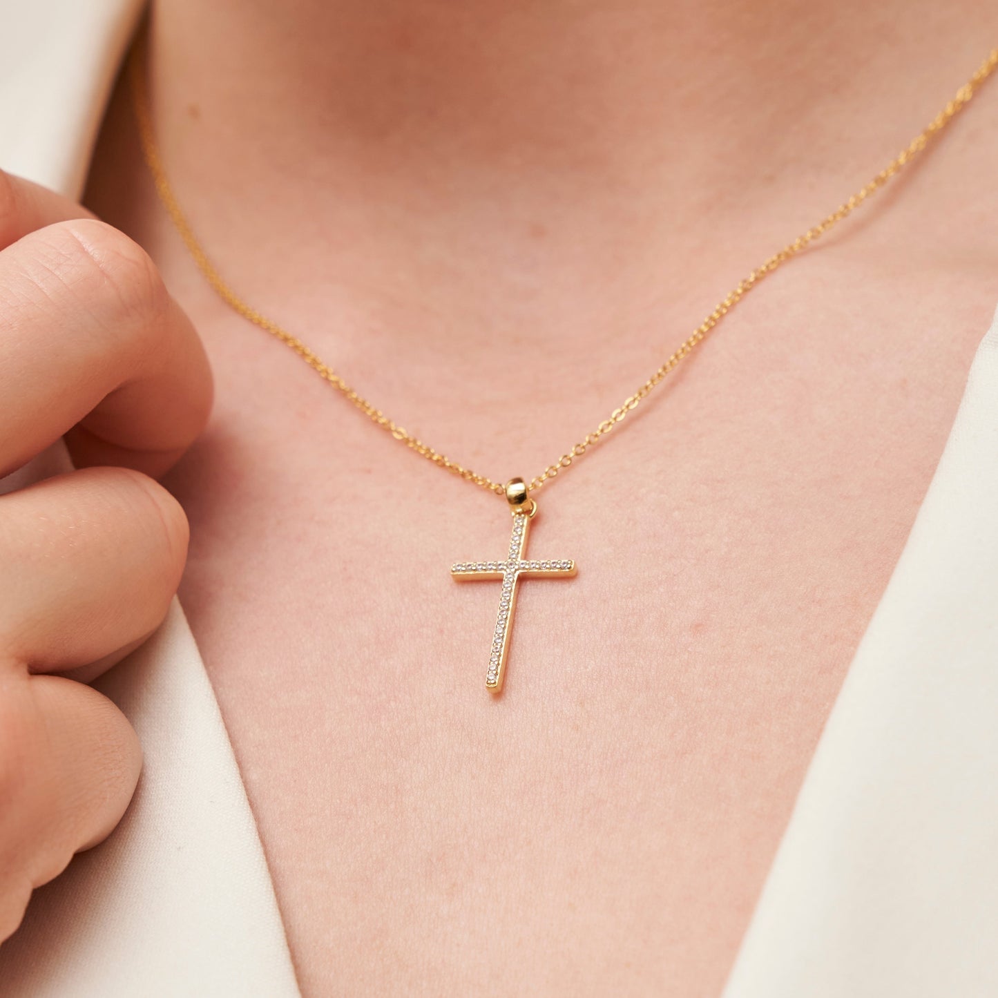 Gold Kreuz Halskette Halsketten Czarina Jewellery