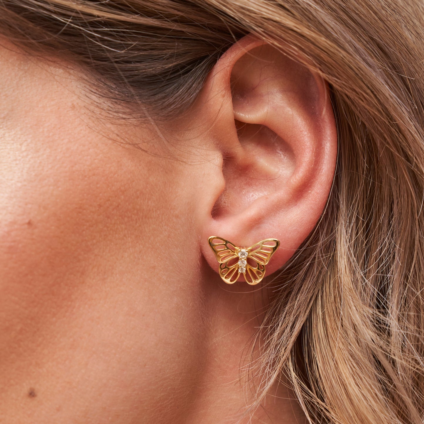 Schmetterling Gold Ohrringe Ohrringe Czarina Jewellery