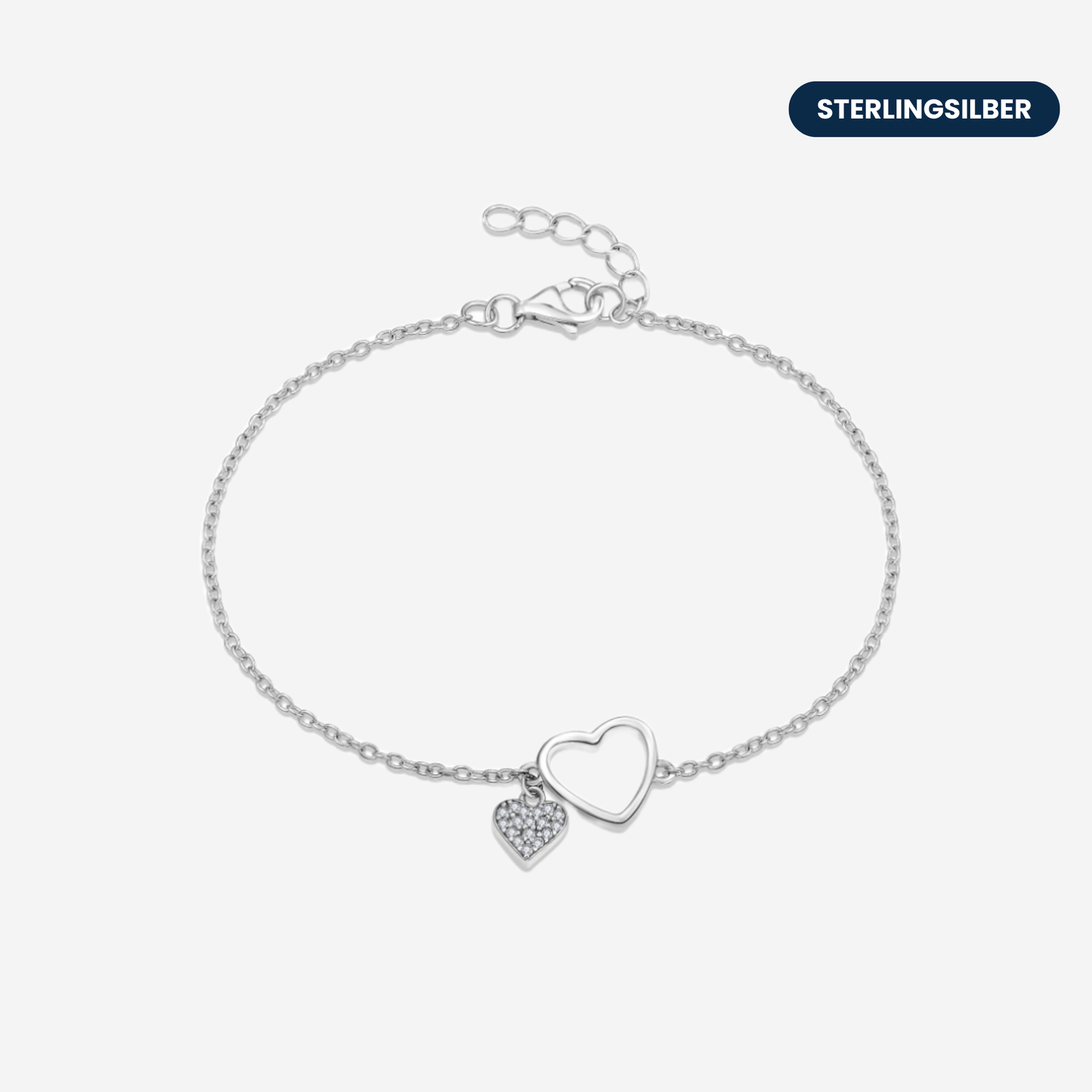 Duo Hearts Armband Armband Sterlingsilber