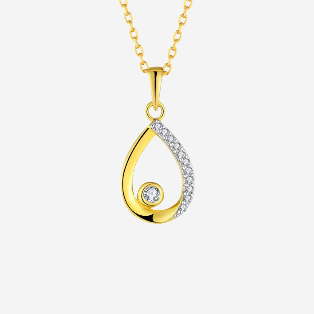 Gold Halskette Wassertropfen Halsketten Sterlingsilber