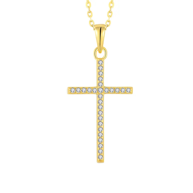 Gold Kreuz Halskette Halsketten Sterlingsilber