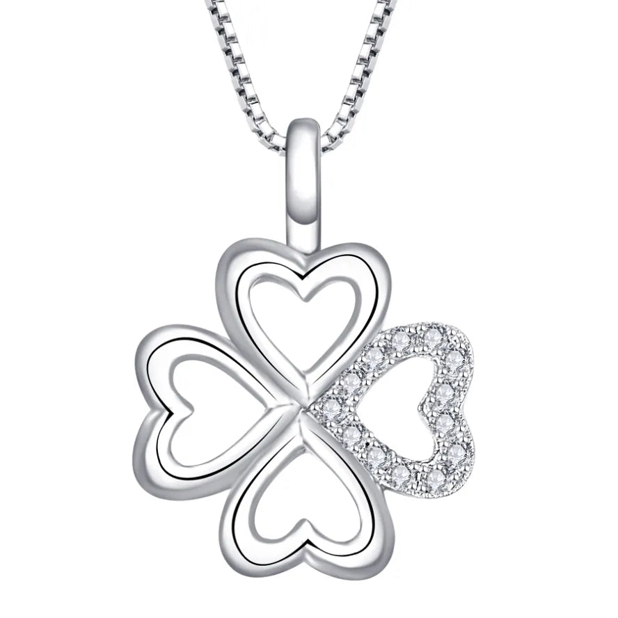 Kleeblatt Halskette Halsketten Sterlingsilber