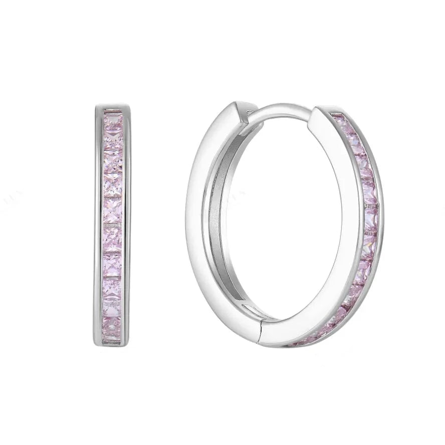 Pinke Zirkon Creolen Ohrringe Czarina Jewellery