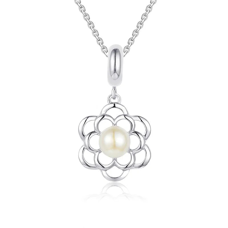 Blumenperlen Halskette Halsketten Sterlingsilber