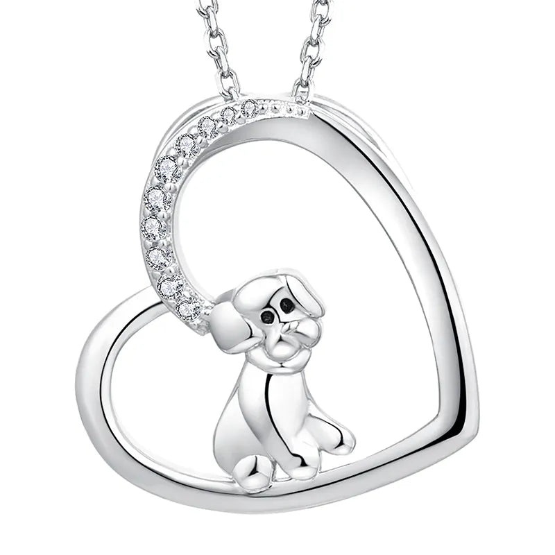 Herz Hund Halskette Halsketten Sterlingsilber