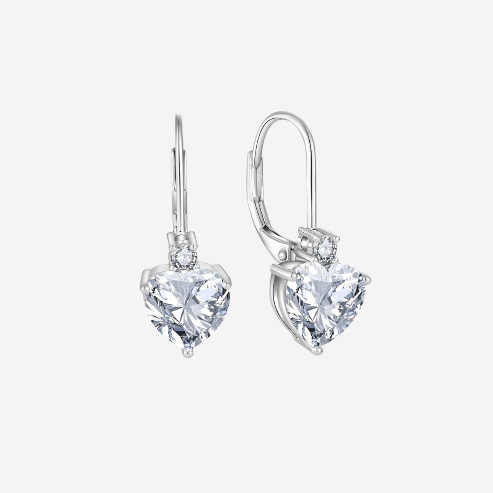 Herz Zirkonia Ohrringe Ohrringe Sterlingsilber