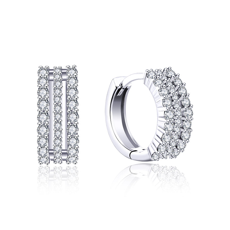 Luna Pavé Creolen Ohrringe Sterlingsilber