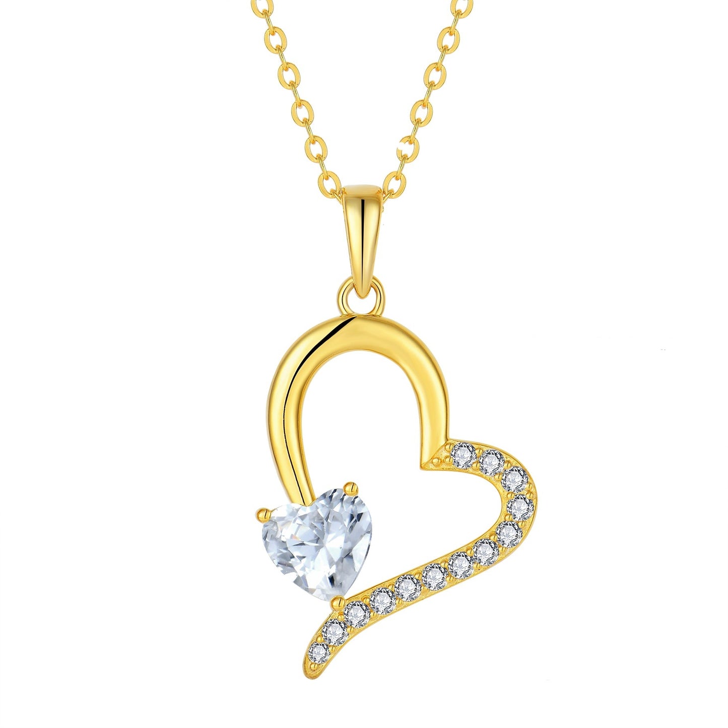 Zirkonia-Herz-Halskette Halsketten Czarina Jewellery