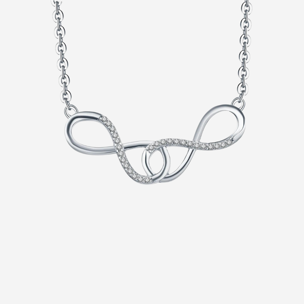 Verschlungene Unendlichkeit Halskette Halsketten Sterlingsilber
