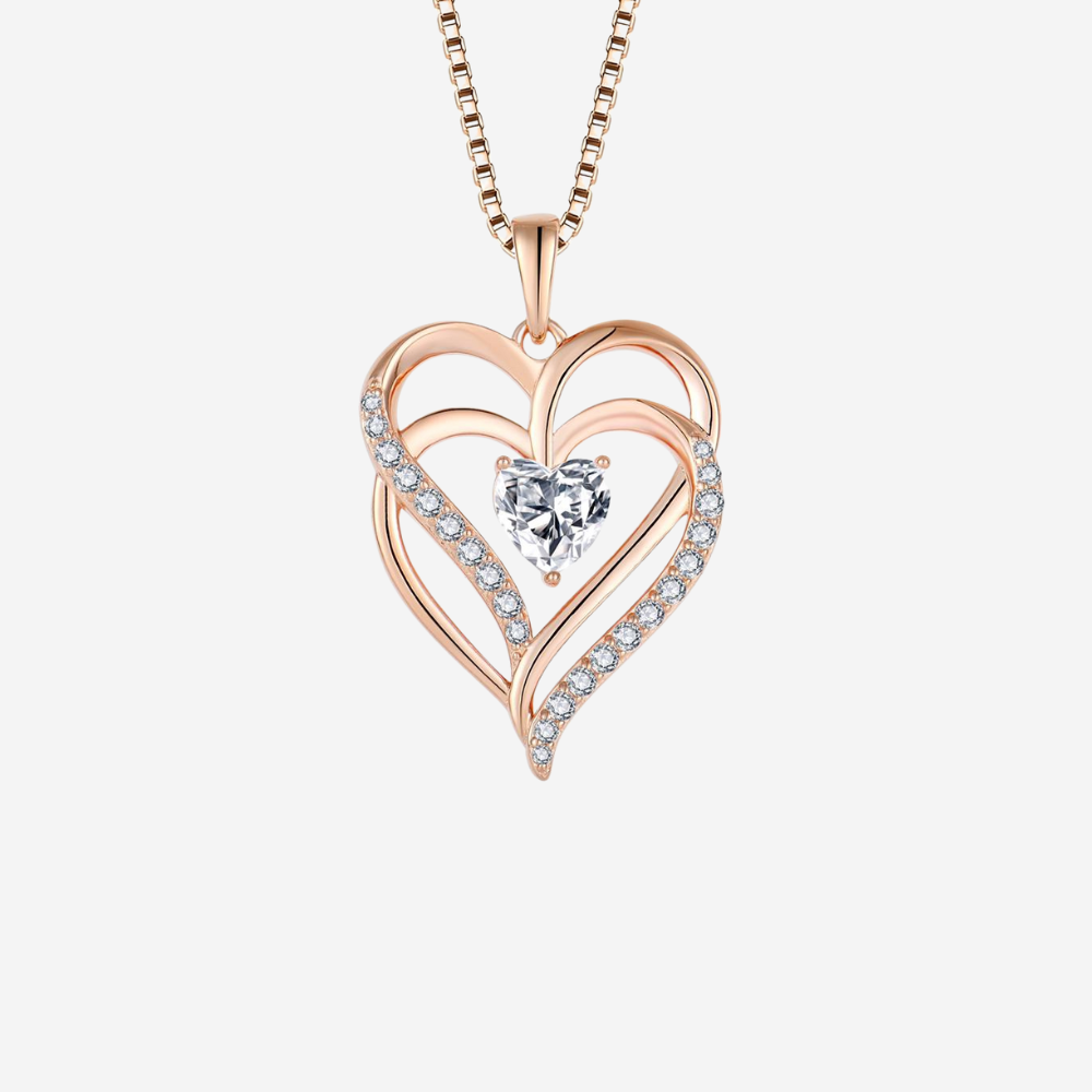 Verschlungenes Herz Halskette Halsketten Sterlingsilber