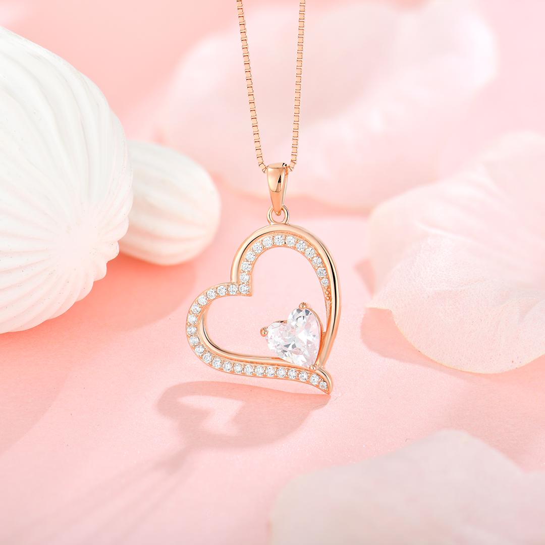 Rosé Herz Halskette Halsketten Czarina Jewellery