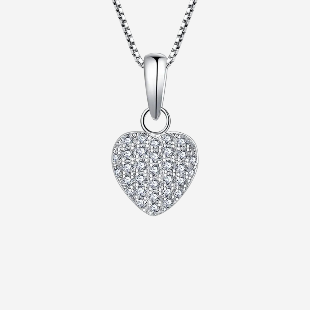 Zirkon-Herz Halskette Halsketten Sterlingsilber