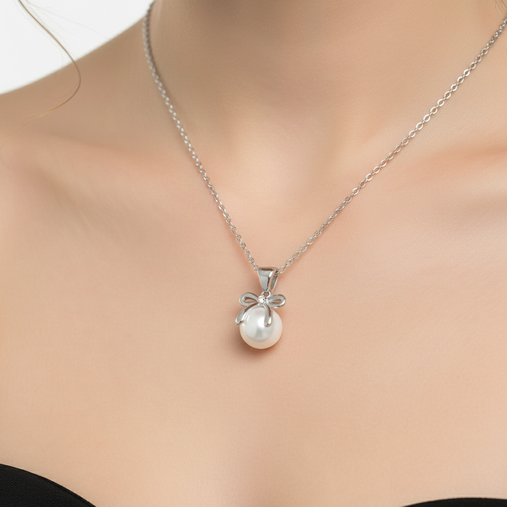 Lovely Bow Perlenhalskette Halsketten Wasserfest