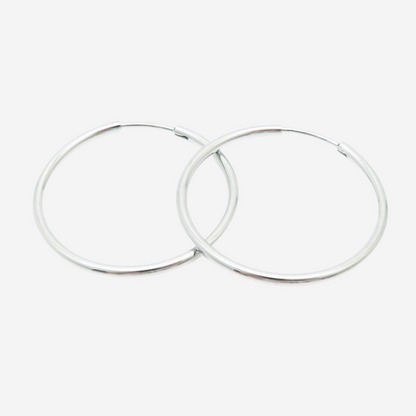 Klassische Creolen Czarina Silber 34 mm