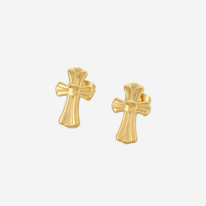 Kreuz Ohrstecker VC Czarina Gold