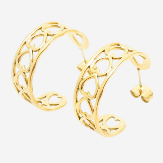 Cut-out Herz Ohrringe Czarina Gold