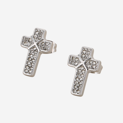 Pavé Kreuz Ohrringe Czarina Silber
