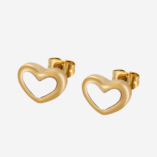 Minimalistische Herz Ohrringe Czarina Gold