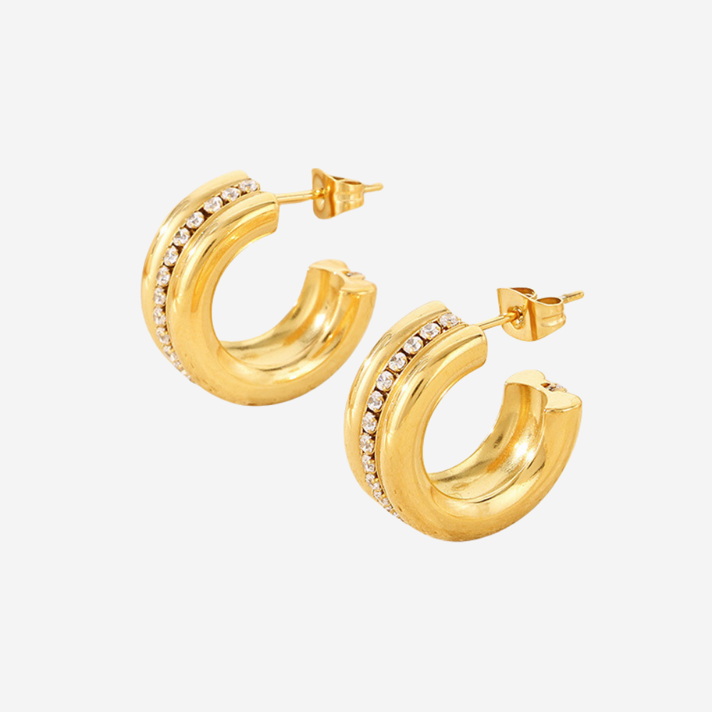 Double Shine Hoops Wasserfest Gold 20x8mm