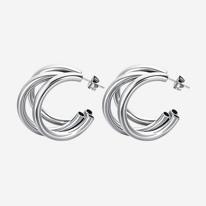 Modern Triple Hoops Czarina Silber