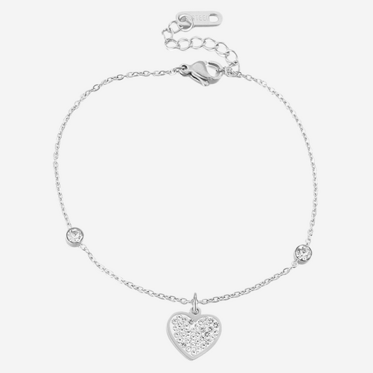 Zartes Herz-Armband Czarina Silber 17 cm
