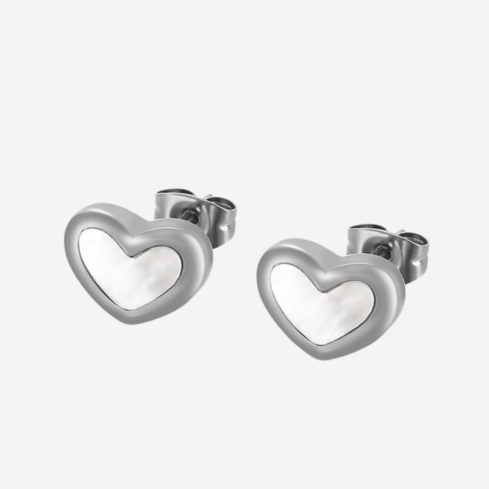 Minimalistische Herz Ohrringe Czarina Silber