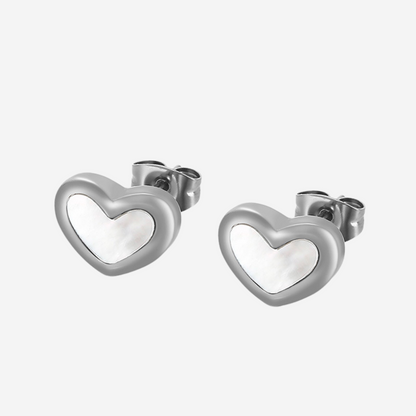 Minimalistische Herz Ohrringe Czarina Silber