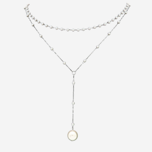 Perlen Y-Halskette Czarina Silber