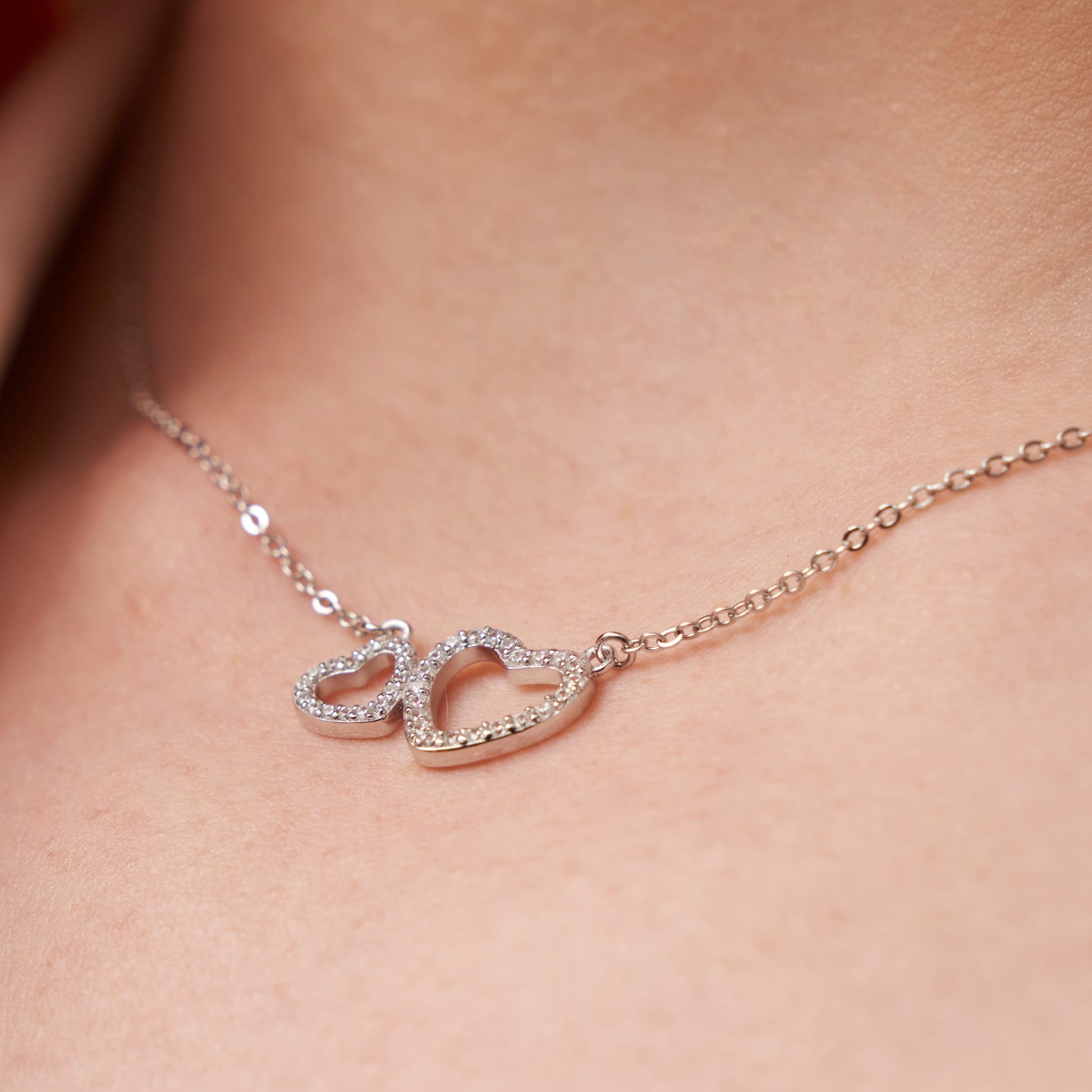 Zwei Herzen Halskette Halsketten Czarina Jewellery   