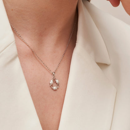 Herz Kleeblatt Halskette Halsketten Sterlingsilber