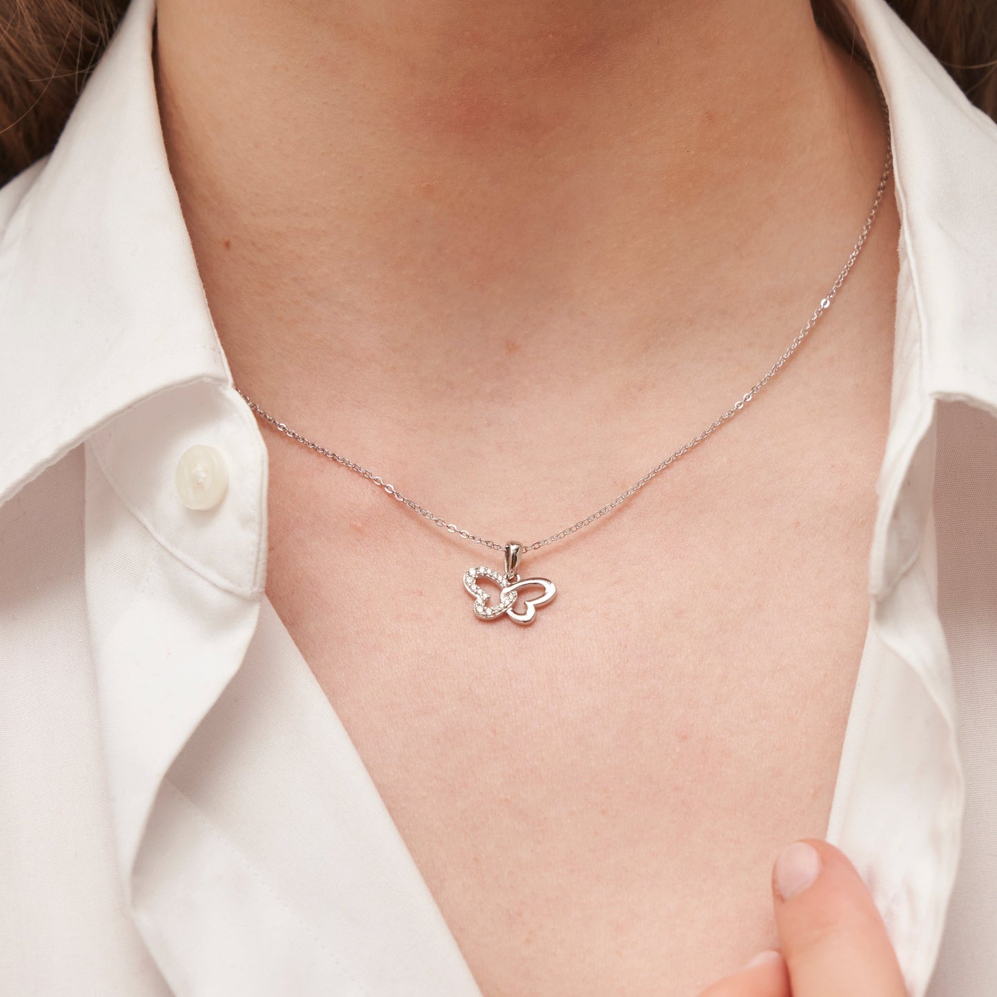 Herz-Schmetterling Halskette Halsketten Czarina Jewellery   