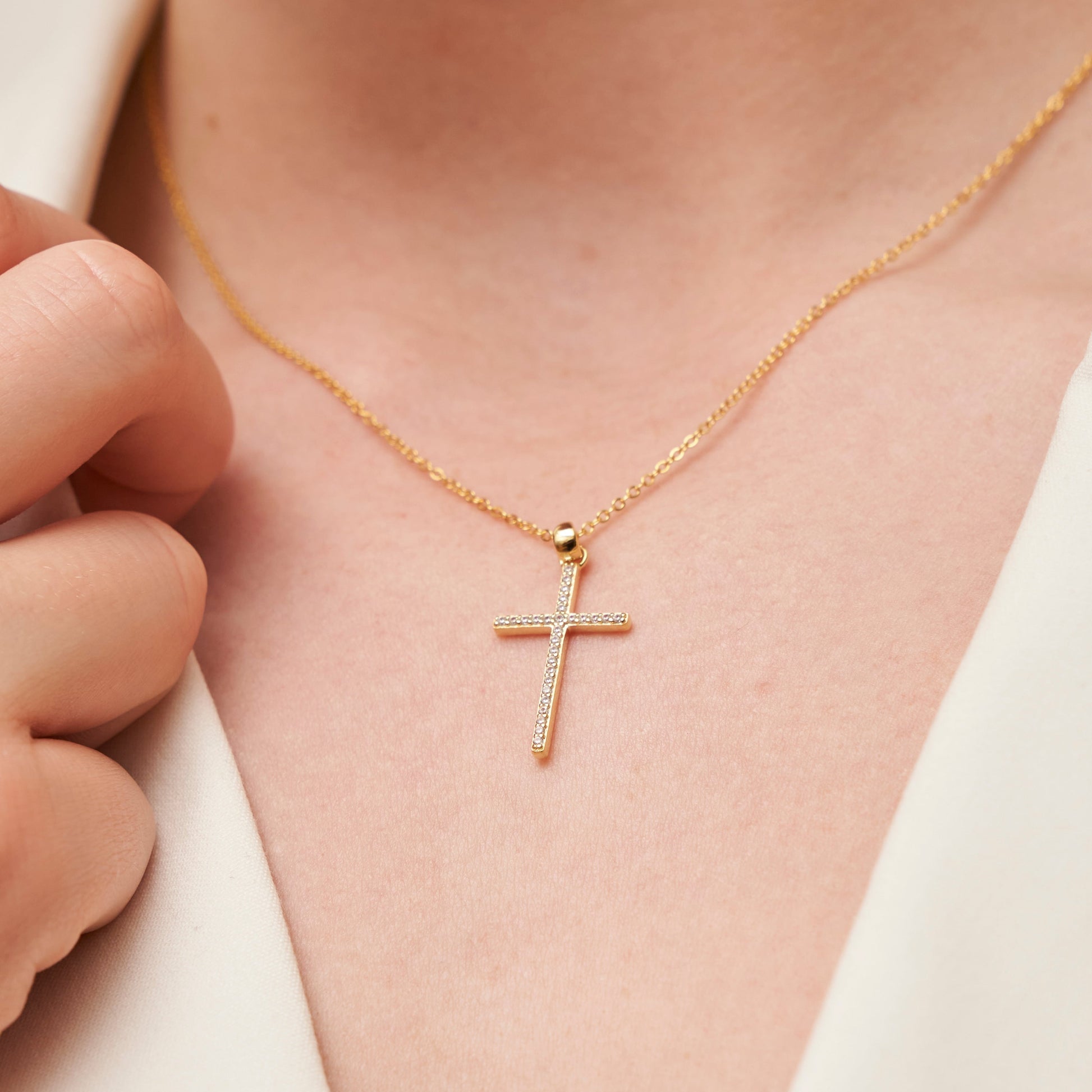 Gold Kreuz Halskette Halsketten Czarina Jewellery   