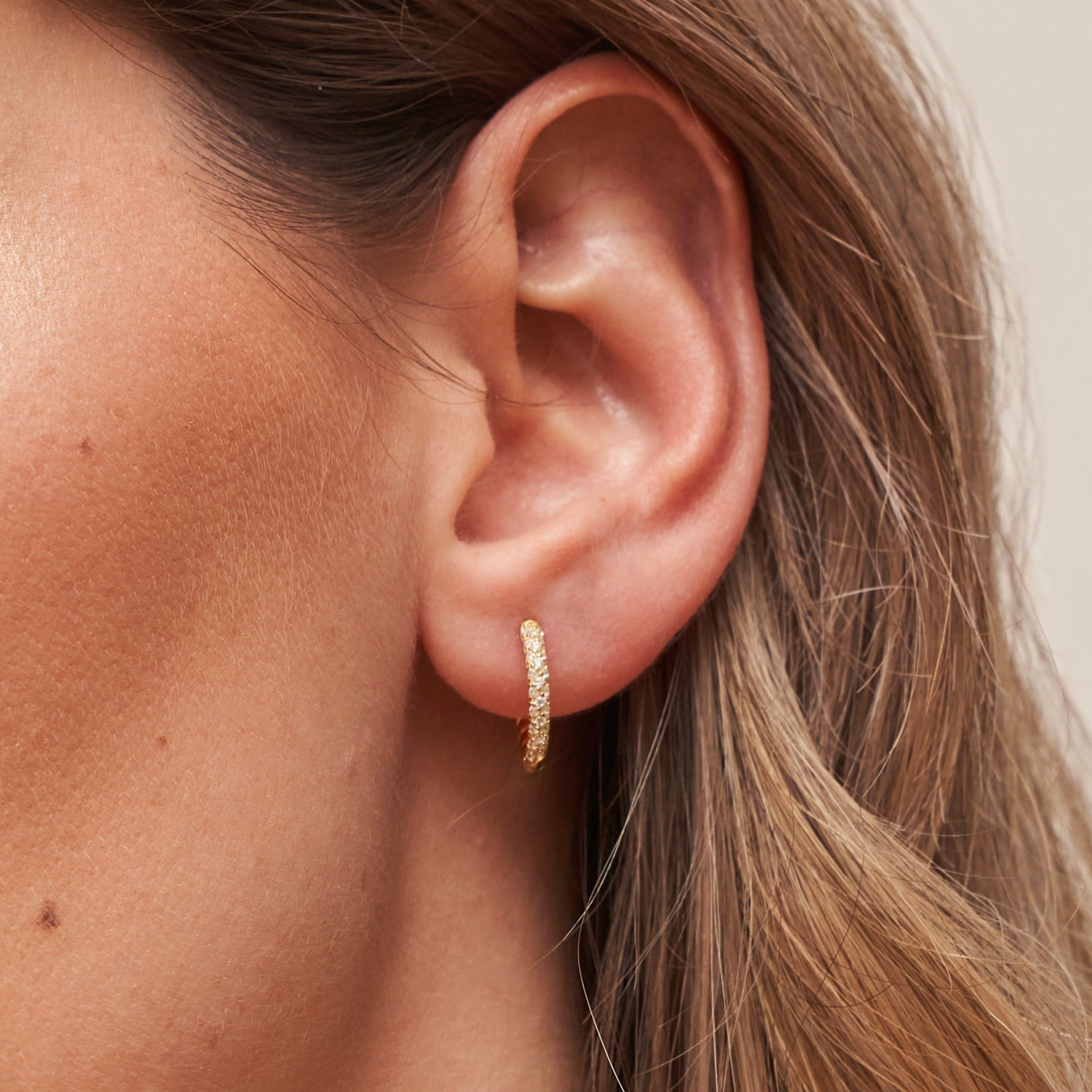 Pavé Gold Ohrringe Ohrringe Sterlingsilber