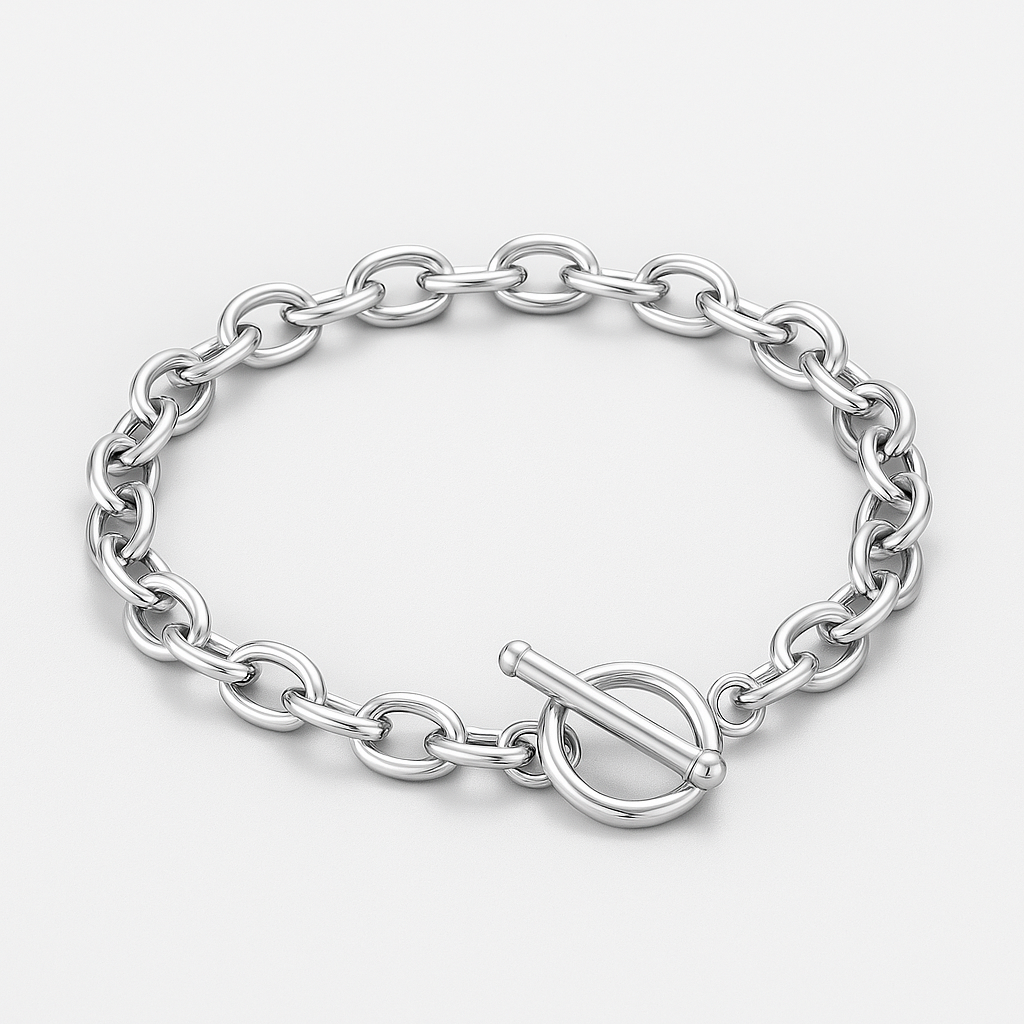 T-Bar Verschluss Armband Czarina Silber 21 cm