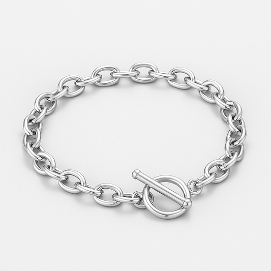 T-Bar Verschluss Armband Czarina Silber 21 cm