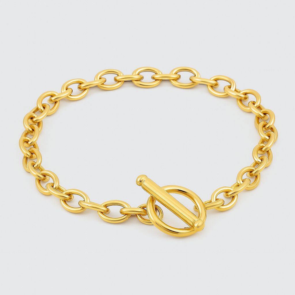 T-Bar Verschluss Armband Czarina Gold 21 cm