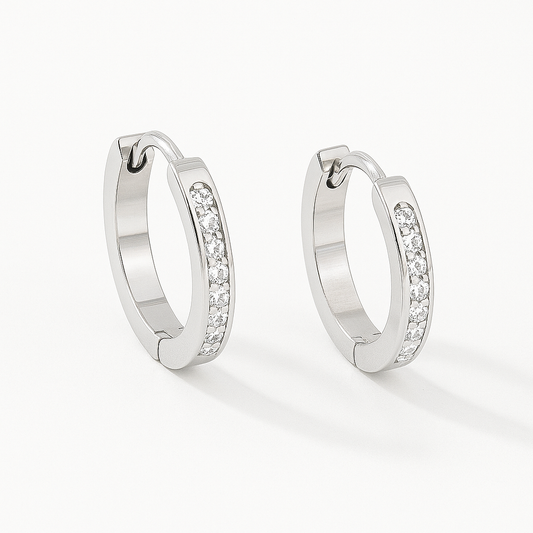 Gold & Shine Creolen Wasserfest Silber 13x2mm